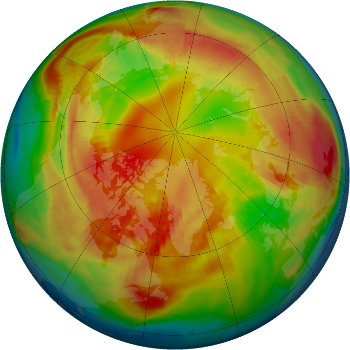 Arctic ozone map for 21 February 1985